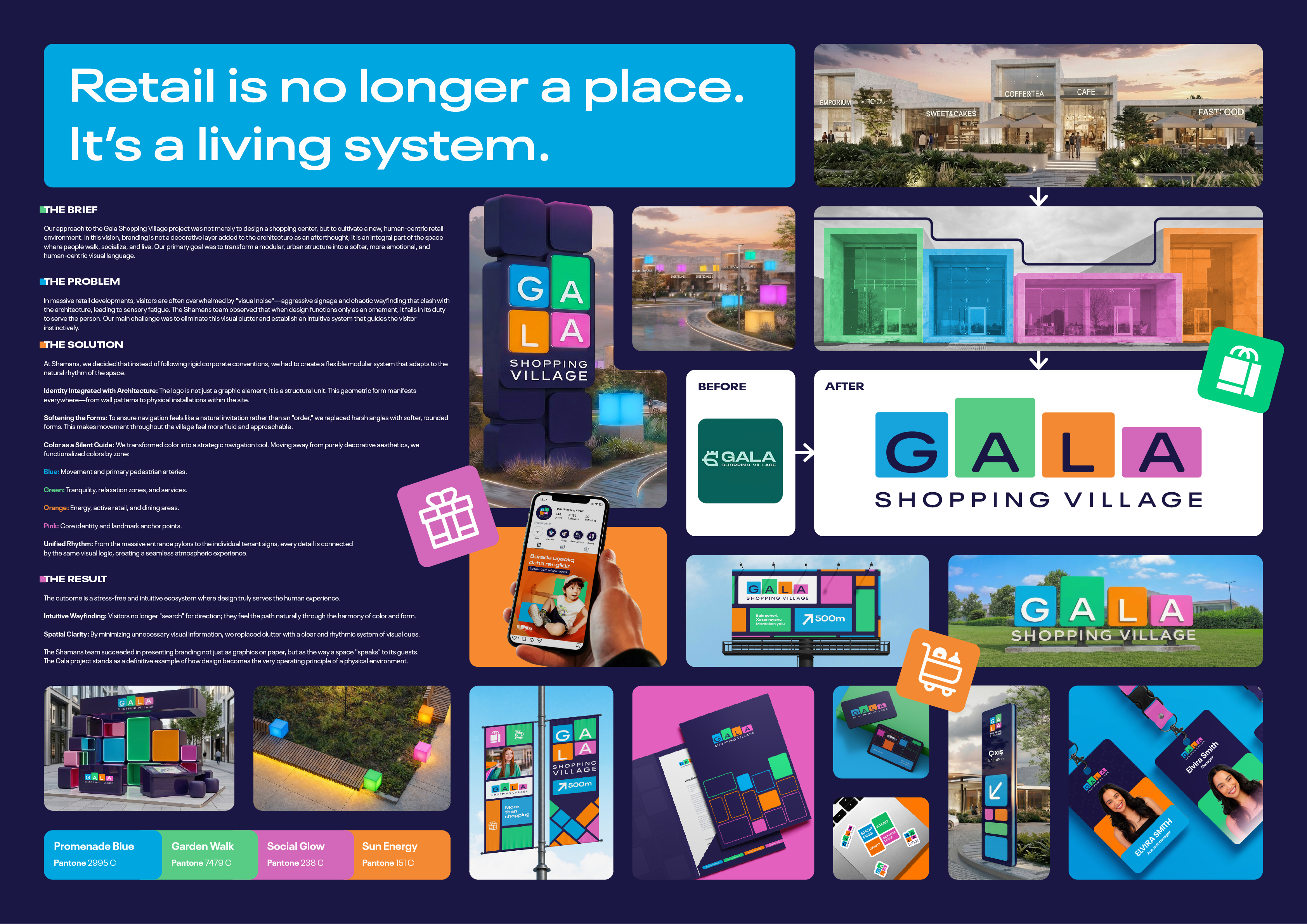 Gala Shopping Village Rebranding — Digital Presentation Image